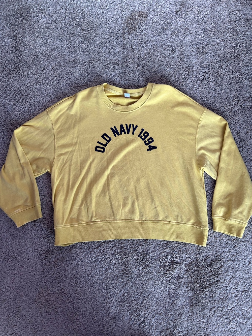 Old Navy Yellow Crewneck Sweatshirt with Arch Logo